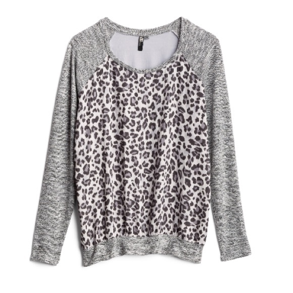 Kut from the Kloth Tops - Leopard Mixed Material Top